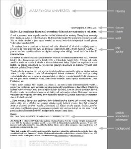 Typická struktura tiskové zprávy